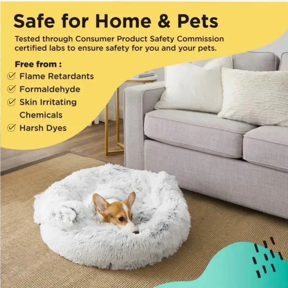 DONUT SHAG BUNDLE BED AND BLANKET FROST 23X23